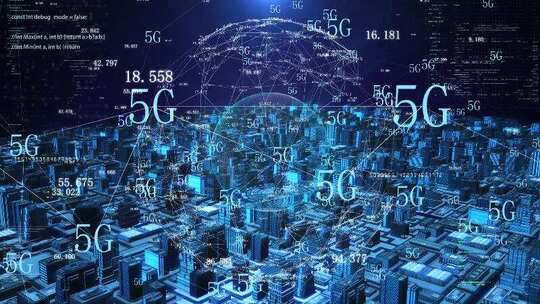 科技城市和5g网络通信数据信号传输概念