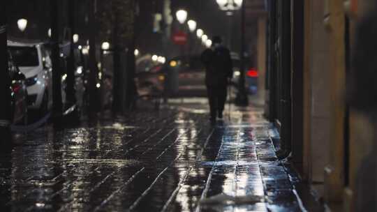 雨，城市，男人，街道