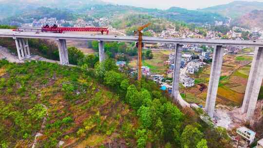 基建狂魔高铁建设高架桥建设跨山大桥