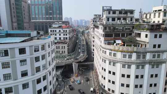 广州人民高架路航拍