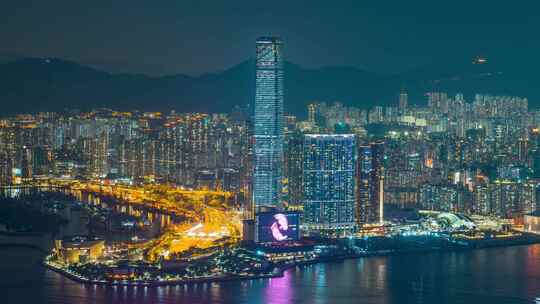 香港天际100夜景_油麻地码头夜景延时