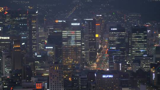 城市夜景特写