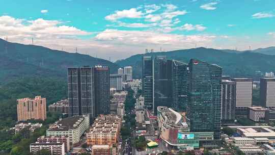深圳城市建筑马路风景航拍