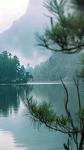 湖泊水面山川风景（竖屏）