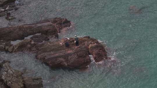 深圳大鹏城杨梅坑海岸礁石航拍