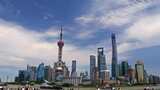 东方明珠上海陆家嘴城市建筑群景观高清在线视频素材下载