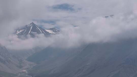 青海门源县雪山航拍4K视频灰片未调色