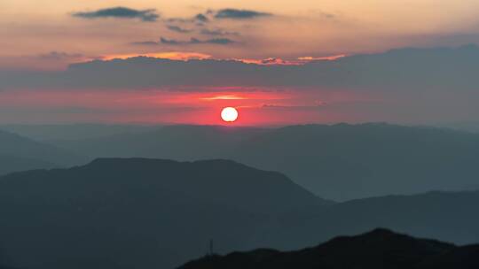 8k延时日落夕阳