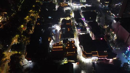 济南泉城广场宽厚里夜景航拍
