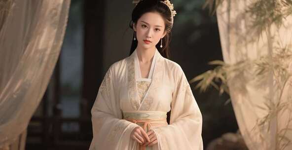 古装女子汉服造型特写