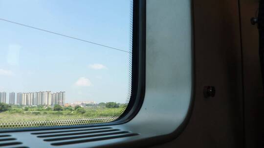 高铁车窗视角景观视频素材模板下载
