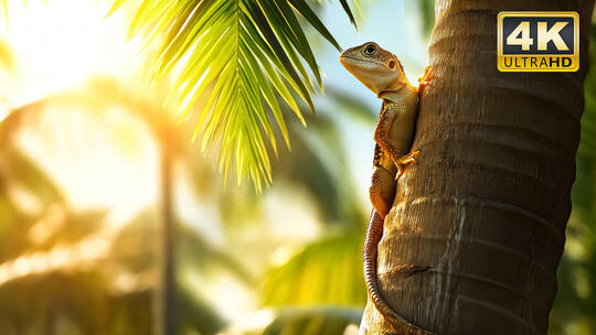 椰树沙滩海滩海南水果大自然唯美风景景色