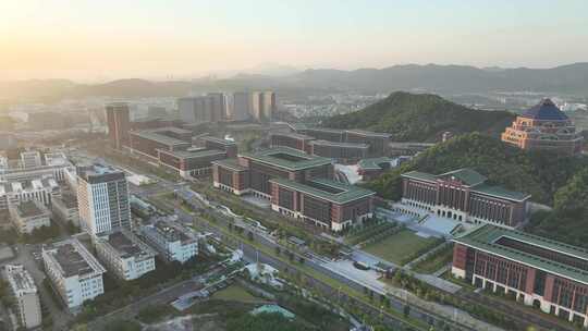 深圳光明区中山大学校区航拍学校建筑风光