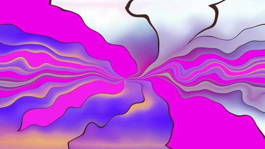 彩色液体模糊抽象波运动设计。无缝循环背景