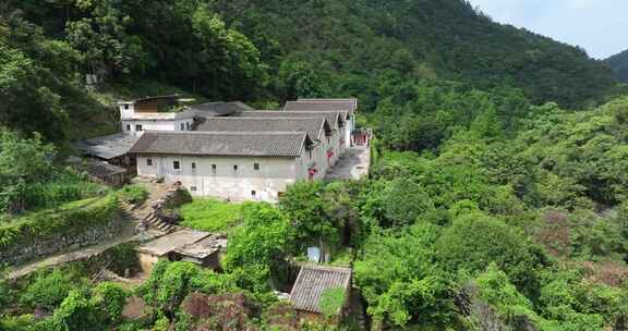 广东省梅州雁南飞景区桥溪古村航拍