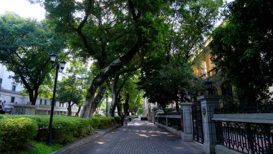 广州老街沙面大街历史景观欧式建筑