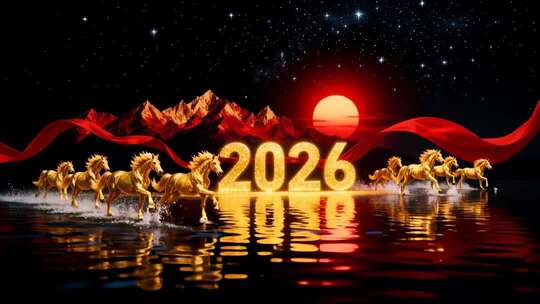 4k金色骏马奔跑2026年会合集