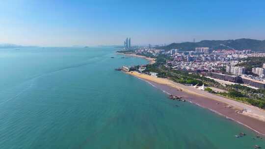 东海大海海边海水海浪沙滩海滩航拍风景唯美