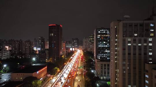 浦西徐汇内环高架夜景延时航拍