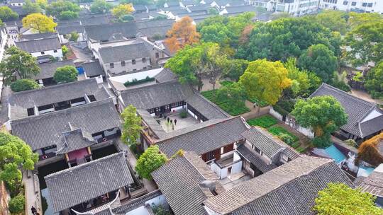 浙江绍兴鲁迅故里祖居航拍旅游景区景点城市