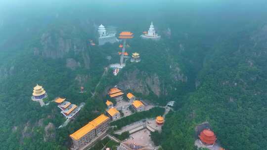 航拍辽宁辽阳龙峰寺