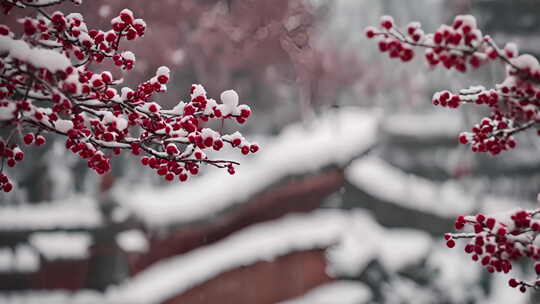 北京冬天雪景视频素材模板下载