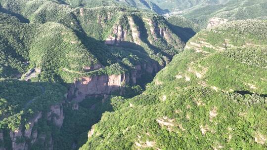 洛阳龙潭大峡谷旅游生态森林河流航拍景点