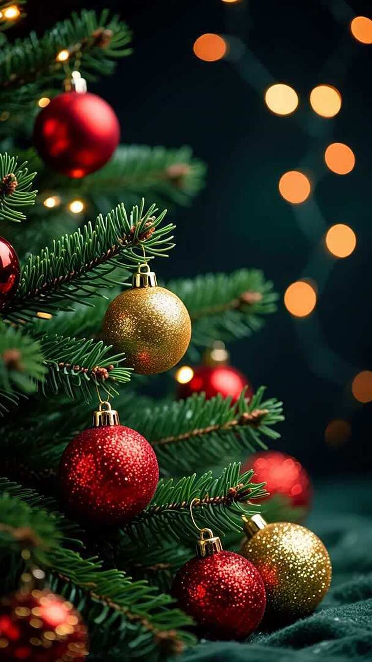 圣诞树上的节日装饰球