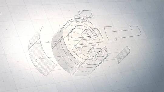 简约线条结构3D Logo视频片头展示AE模板