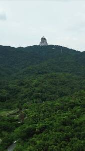 航拍湖北黄石东方山4A景区金顶