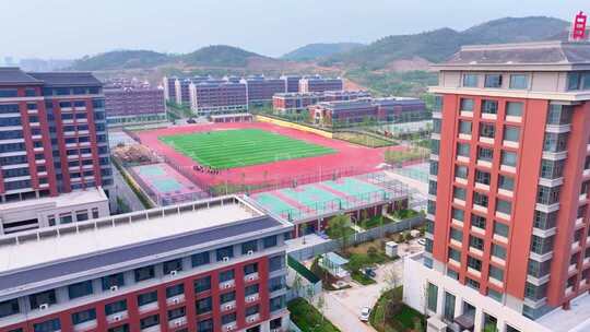 航拍枣庄技师学院枣庄煤炭卫生学校