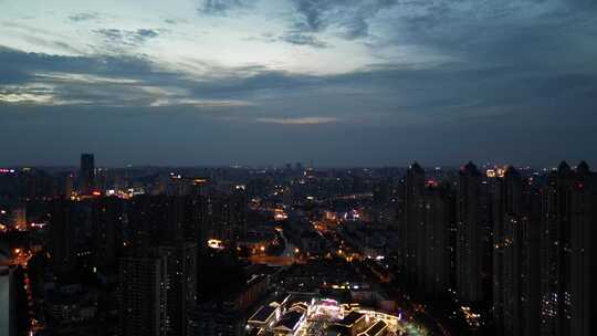 航拍安徽合肥夜景合肥老城区夜景