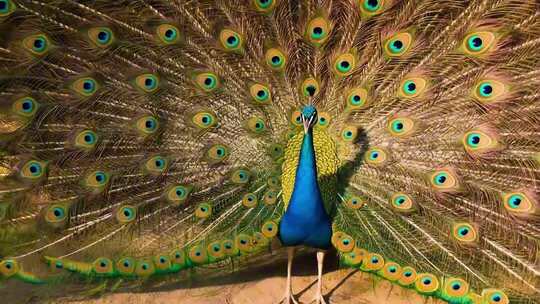 开屏孔雀特写素材
