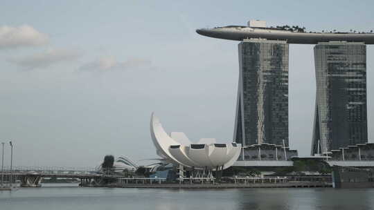新加坡城市景观与滨海湾金沙视频素材模板下载