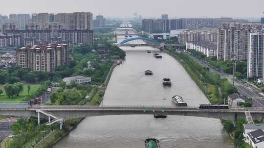 京杭运河苏州段浒墅关（航拍运镜）