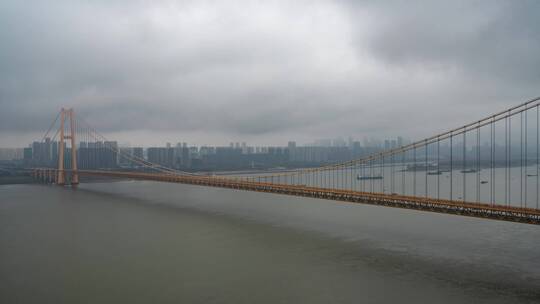 武汉杨泗港长江大桥4K延时视频素材模板下载