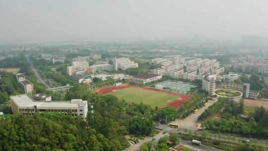 广州/学校/高中操场空镜航拍