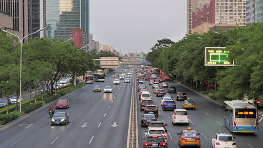 北京cbd白天城市风光拥挤道路交通