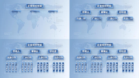 简介科技蓝色企业组织架构图AE模板高清AE视频素材下载