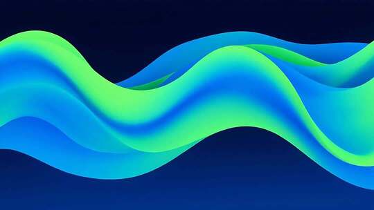 蓝绿渐变动感波浪背景