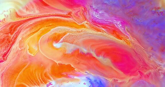 彩色震撼恢弘微观丙烯颜料墨水流体艺术液体