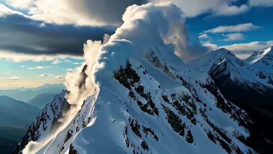 雪山云雾自然风光