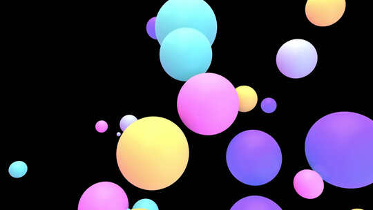 时尚动感的跳动的各种颜色的气球小球漂浮