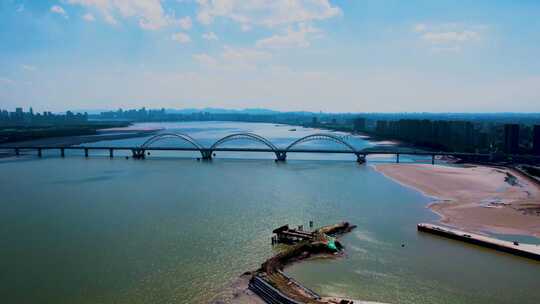 杭州九堡大桥汽车车辆车流延时摄影