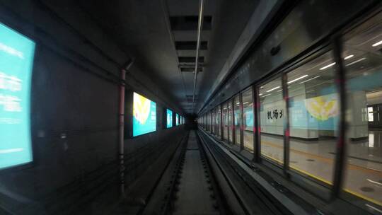 地铁 隧道 地下 驾驶室 穿梭视频素材模板下载
