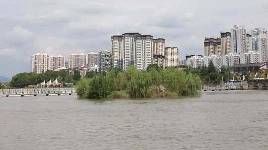 陕西汉中天汉湿地公园视频素材模板下载