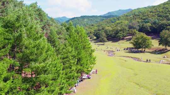 黑龙江伊春飞鹤金山鹿苑风景航拍