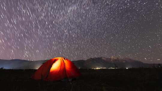丽江古城玉龙雪山日照金山星空唯美空镜合集