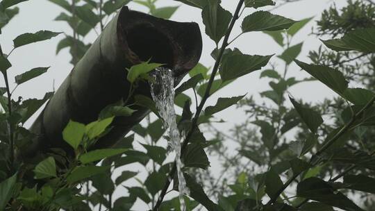 竹筒流水溪水自然环境