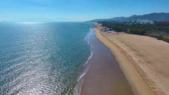 东海大海海边海水海浪沙滩海滩航拍风景唯美